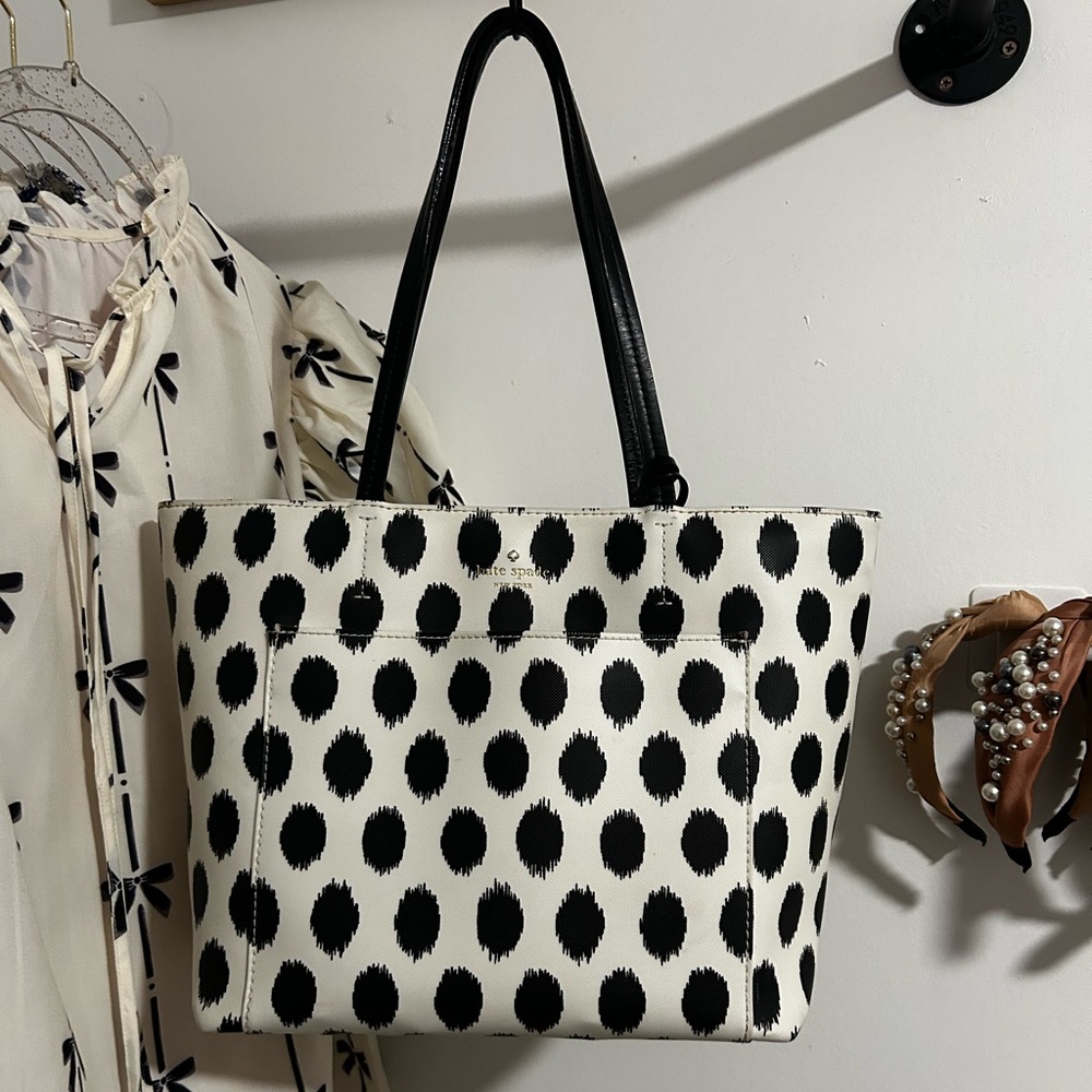 Kate Spade Polka Dot Black and White Tote